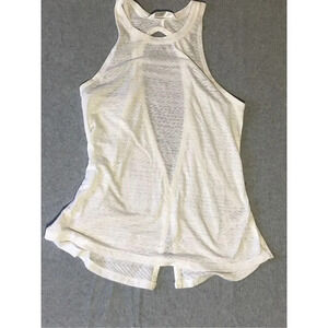 Womens The North Face Tank Top Size Small White Open Back Lightweight Flashdry